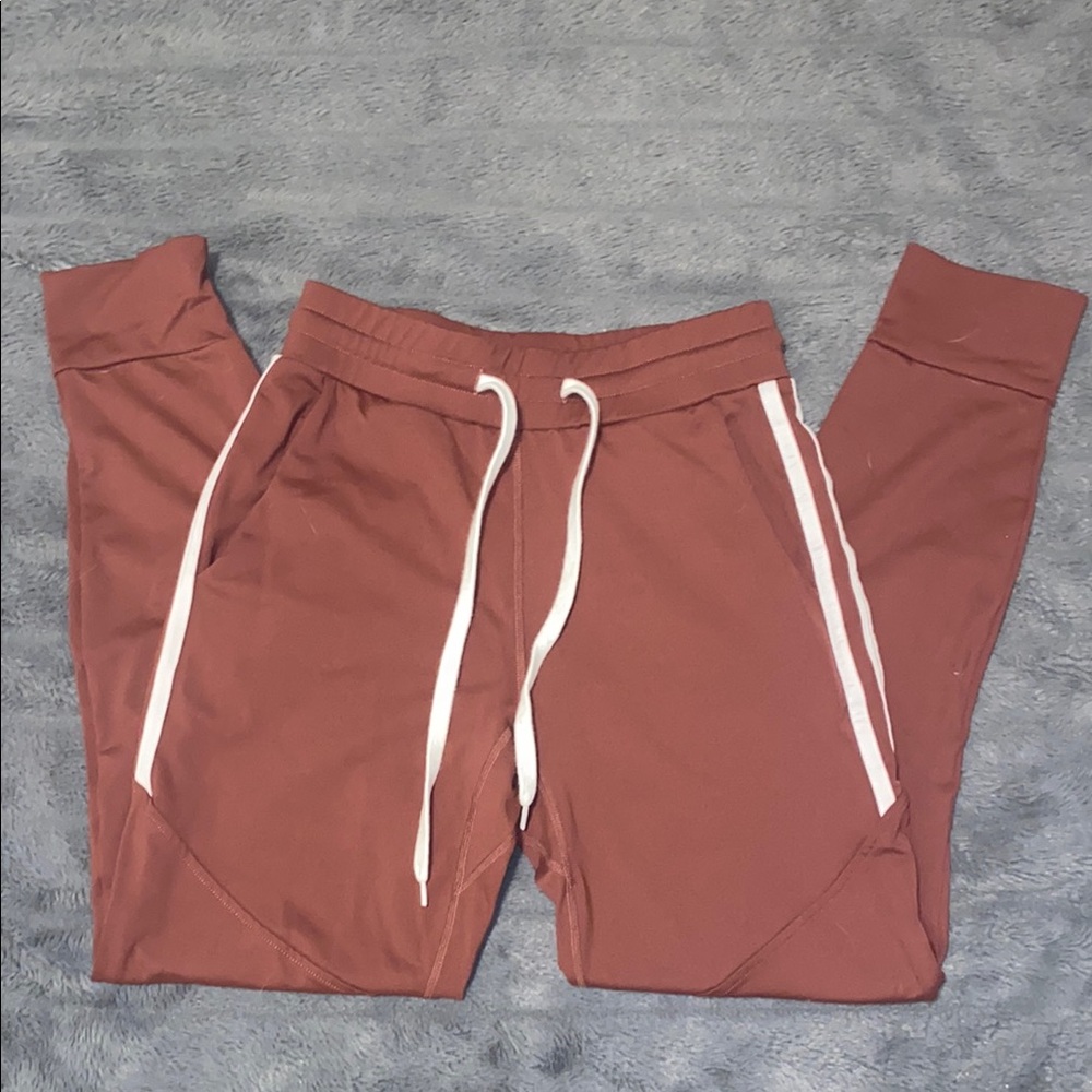 BuffBunny Track Pants with Tapered Legs and White Drawstring